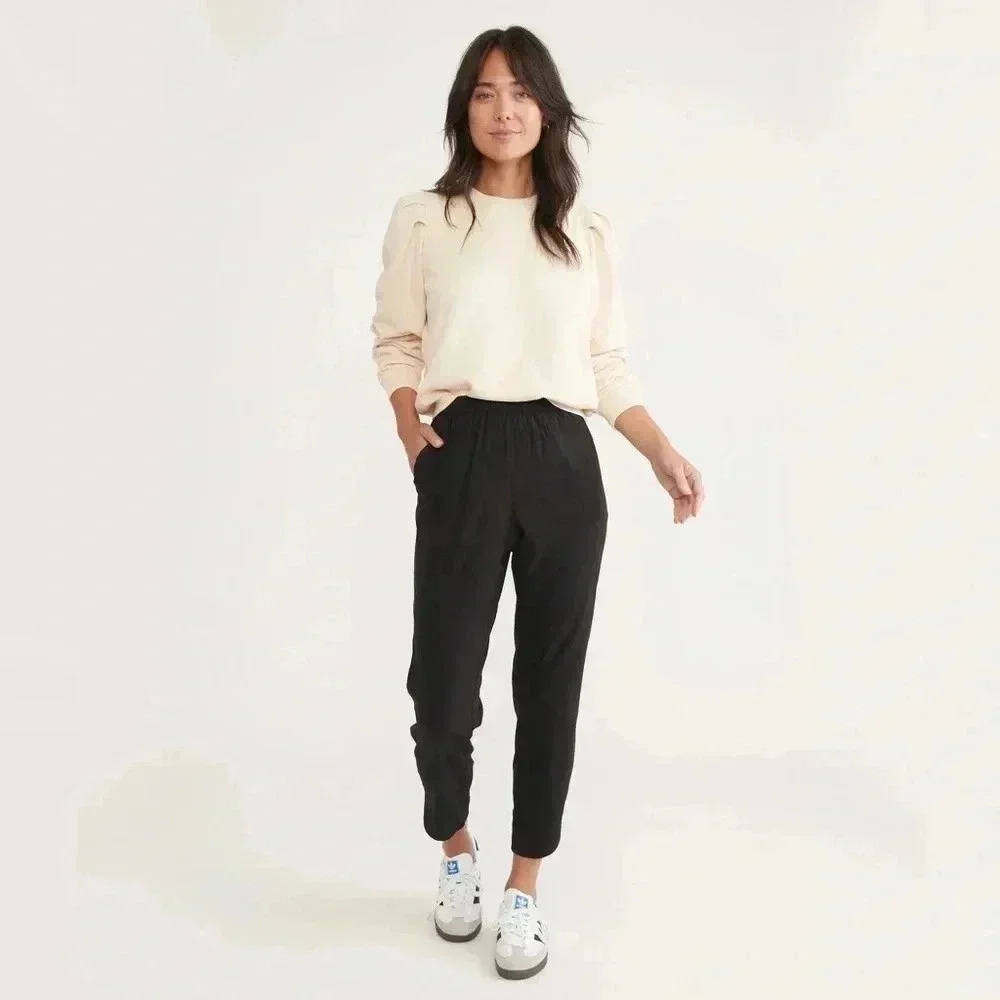 Marine Layer Allison Pants Lightweight in Black Sz XS